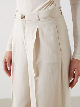 Loose Fit Keten Kar???ml? Kad?n Pantolon