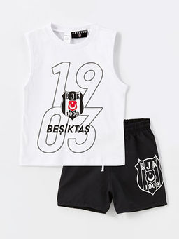 Bisiklet Yaka Be?ikta? Bask?l? Erkek Bebek Y?zme Tak?m