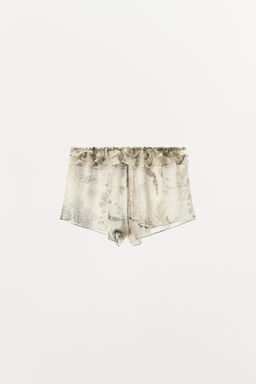 SHORTS ESTAMPADO VOLANTES / Blanco roto - Zara фото 4