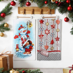 Набор полотенец кухонных Доляна. Время для счастья, 35?60 см-2 шт., хлопок 100%