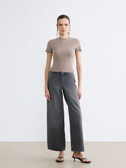 Bisiklet Yaka Kad?n Crop