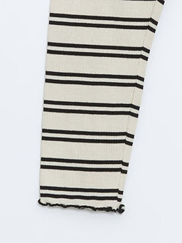 Beli Lastikli ?izgili K?z ?ocuk Tayt