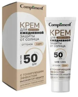 "Compliment" Крем для защиты от солнца тонирующий эффект, т.01 Light (50мл).12 /918787/