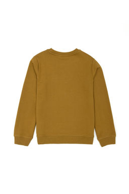_ocuk A__k Haki Basic Bisiklet Yaka Sweatshirt
