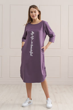 Платье женское из футера My life черничный