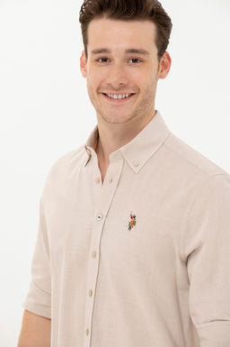 Мужская базовая рубашка с длинным рукавом Stone - U.s. polo assn фото 3