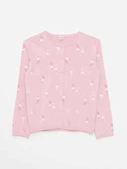 Bisiklet Yaka Desenli Uzun Kollu K?z ?ocuk Triko H?rka