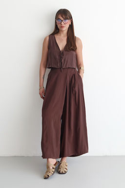 Haki Genis Paca Modal Tuseli Etek Gorunumlu Pantolon TWOSS26PL00081 - Trendyolmilla фото 5