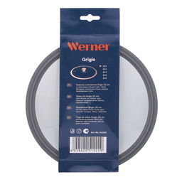 51222 WERNER Крышка стеклянная GRIGIO 20 см с силиконовым ободом. Цвет: серый. Материал: закаленное стекло, силикон, нерж. сталь.  фото 4