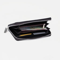 Портмоне мужское на молнии, отдел для купюр, для карт, для монет, цвет чёрный - Simaland фото 4