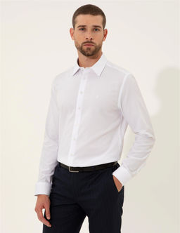 Beyaz Slim Fit Uzun Kollu G_mlek - Pierre cardin фото 3