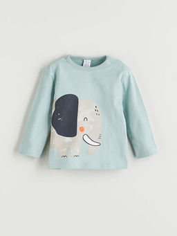 Bisiklet Yaka Bask?l? Erkek Bebek Pijama Tak?m? 2li