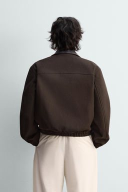 RELAXED FIT CONTRAST COLLAR JACKET LIMITED EDITION - Zara фото 3
