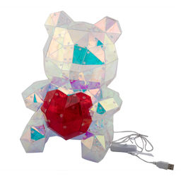 ULD-R508 USB BEAR WITH HEART Светильник декоративный Мишка с сердцем, с USB проводом. 200 светодиодов. Белый свет. Цвет корпуса радужный. TM Uniel - Volpe фото 6