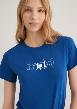 Mavi Kedi Logo Bask?l? Mavi Tisort  фото 2