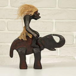 Сувенир «Абориген на слоне», 22 см, дерево