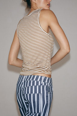 CAMISETA R?STICA RAYAS / CRUDO - Zara фото 5