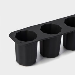 Форма для льда Доляна «Рюмки», силикон, 20×5×5 см, 4 ячейки (3.8×5 см), чёрная