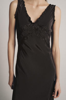 VESTIDO LARGO BORDADOS ZW COLLECTION / Gris antracita - Zara фото 7