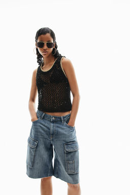 Bermudas cargo en denim Low