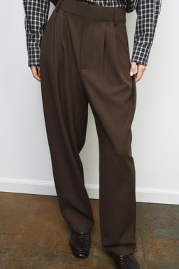 ZW COLLECTION DARTED WOOL TROUSERS