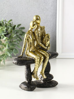 Фигура полистоун Абстракция. Парочка на скамейке, золото с серым, 15.5?7.5?20.5 см