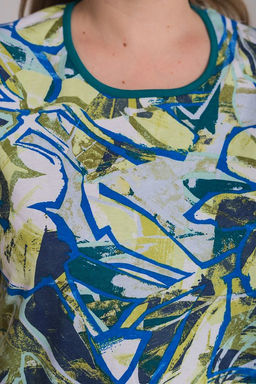 Футболка М30081Всв салатовый/василек - Елена фото 5