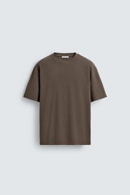 CAMISETA HEAVYWEIGHT B?SICA / Marr?n oscuro - Zara фото 6