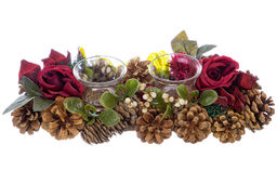 Новогоднее украшение подсвечник 33*15*8 см Санта на 2 свечи, прямоугольный - Elan gallery фото 5