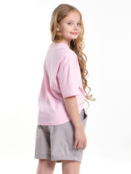 Комплект для девочки шорты с футболкой UD 7889/7896 розовый - Mini maxi фото 3