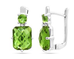 Серьги из серебра султанит, Арте