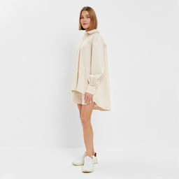 Костюм женский (рубашка, шорты) MINAKU: Oversize, молочный, размер 46