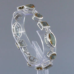 Султанит, браслет Боярд, покрытие родий, длина 18.5см - Agat77 фото 2