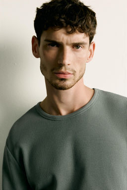 CAMISETA ESTRUCTURA WAFFLE / Verdoso - Zara фото 5