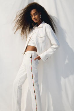 Vaquero con franjas laterales Straight Regular - H&m фото 4