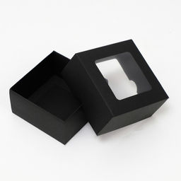 Цена за 10 шт. Коробка складная, крышка-дно, с окном, черная, 10 х 10 х 5 см - UPAK LAND фото 3