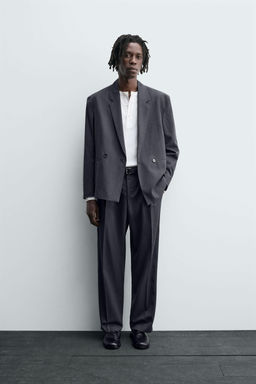 PLEATED SUIT TROUSERS