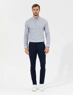 Lacivert Slim Fit Kanvas Pantolon - Pierre cardin фото 3