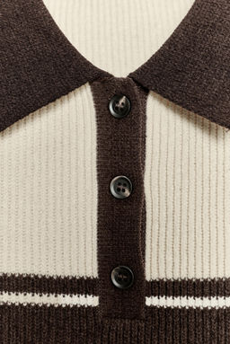 RIB KNIT POLO TOP - Zara фото 8