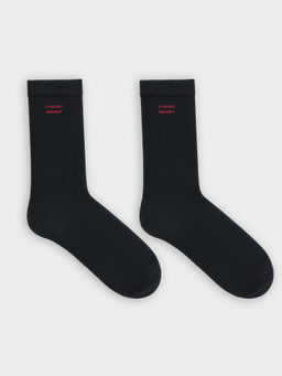 Цена за 5 пар!  Носки мужские высокие черные с надписью "Статус: женат"