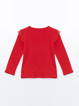 Uzun Kollu Minnie Mouse Bask?l? K?z ?ocuk Ti??rt