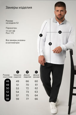 Мужской базовый лонгслив-поло Happyfox