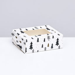 Цена за 20 шт. Коробка складная Ёлки, 10 х 8 х 3,5 см
