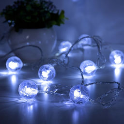 Гирлянда Нить 5 м с насадками Футбольный мяч, IP20, прозрачная нить, 20 LED, свечение белое, 8 режимов, 220 В - Luazon lighting фото 6