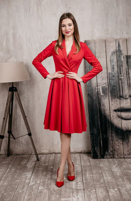 Элегантное платье красный