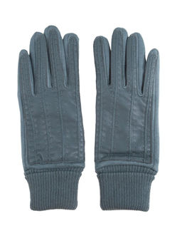 Перчатки из экокожи и шерсти