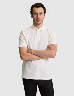 Bej Slim Fit Pamuk Kar___ml_ D__meli Polo Yaka Basic T-shirt