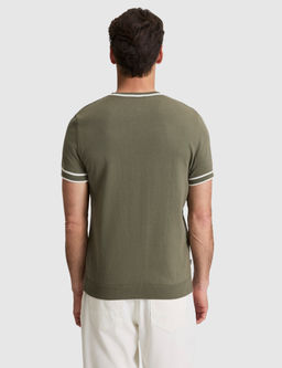 Haki Slim Fit %100 Pamuk Bisiklet Yaka Triko Ti__rt