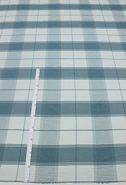 Вареный (стираный) хлопок Крупная клетка цв.св.сине-зеленая дымка, ш.2.5м, хл-100% - Купава фото 3
