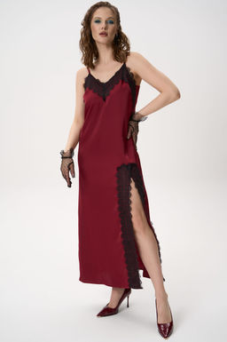 Платье  сорочка (бордовый)